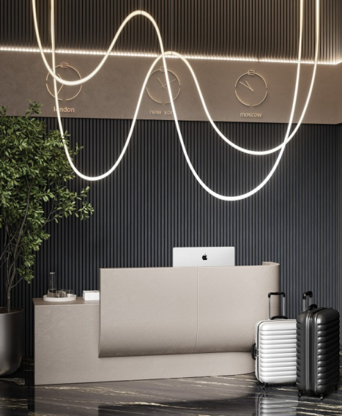 Акустическая панель, черный войлок, 2750х600х21мм, рейки МДФ, шпон дуб антрацит темно-серый